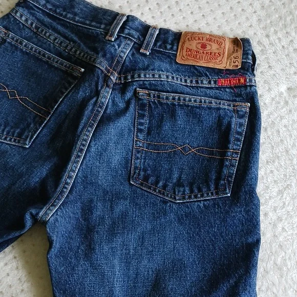 Vintage 90's Lucky Brand wideleg Jeans Size 4 dark wash - Picture 5 of 15